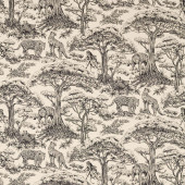F1710/04 Kisumu Breegan Jane Noir/Linen Clarke & Clarke Fabric