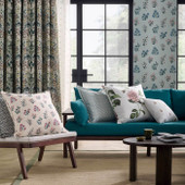 F1736/03 Leiden Secret Garden Denim Clarke & Clarke Fabric