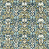 F1737/01 Mirabell Secret Garden Midnight Clarke & Clarke Fabric