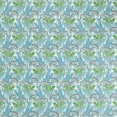 227229 Laceflower Bedford Park Garden Green/Lagoon Fabric by Morris & Co