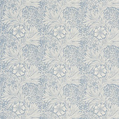 226715 Marigold Compilation China Blue/Ivory Fabric by Morris & Co 226715 Marigold Compilation China Blue/Ivory Fabric by Morris & Co