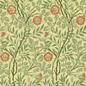 DMC130101 Sweet Briar Morris & Friends Green and Rust Wallpaper by Morris & Co DMC130101 Sweet Briar Morris & Friends Green and Rust Wallpaper by Morris & Co