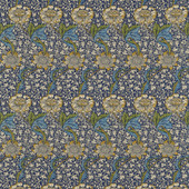 220322 Kennet Morris & Friends Indigo and Gold Fabric by Morris & Co 220322 Kennet Morris & Friends Indigo and Gold Fabric by Morris & Co