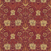 DMORHO203 Honeysuckle & Tulip Morris & Friends Brick and Russet Fabric by Morris & Co DMORHO203 Honeysuckle & Tulip Morris & Friends Brick and Russet Fabric by Morris & Co