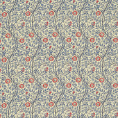 DMC130202 Sweet Briar Morris & Friends Indigo and Red Fabric by Morris & Co DMC130202 Sweet Briar Morris & Friends Indigo and Red Fabric by Morris & Co