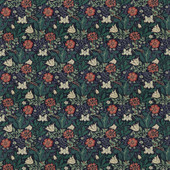 DJA196202 Compton Morris & Friends Indigo and Green Fabric by Morris & Co DJA196202 Compton Morris & Friends Indigo and Green Fabric by Morris & Co