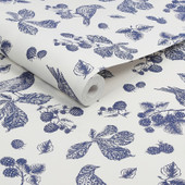 120868 Blackberry Bird Creme Wallpaper by Joules