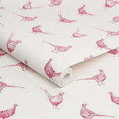 118551 Flirty Pheasants Truly Pink Wallpaper by Joules