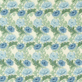 227099 Chrysanthemum Outdoor-Performance Indigo/Bayleaf Fabric by Morris & Co 227099 Chrysanthemum Outdoor-Performance Indigo/Bayleaf Fabric by Morris & Co