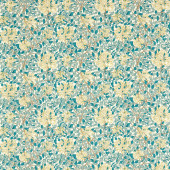 227123 Honeysuckle Outdoor-Performance Teal/Soft Lemon Fabric by Morris & Co 227123 Honeysuckle Outdoor-Performance Teal/Soft Lemon Fabric by Morris & Co