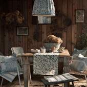 227108 Rosehip Outdoor-Performance Mineral Blue Fabric by Morris & Co 227108 Rosehip Outdoor-Performance Mineral Blue Fabric by Morris & Co