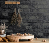 58423 Black Brick Wallpaper Industrial Effects By Galerie