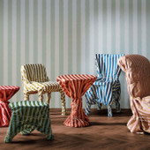 237399 Regency Aperigon Giles Deacon Madder/Sandstone Fabric by Sanderson