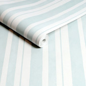 125117 Watercolour Stripe Blue Wallpaper by Rachel Ashwell