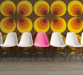 7013-12 Retro Circles Brown Yellow Wallpaper by A S Creation