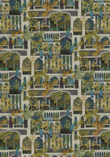 JMW-101121 Peacock Arches Wallpaper by Josephine Munsey