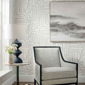 T41030 Matrix Modern Resource 4 Black on Beige Wallpaper by Thibaut T41030 Matrix Modern Resource 4 Black on Beige Wallpaper by Thibaut