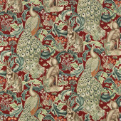 222533 Forest Linen Archive II Prints Red Fabric by Morris & Co 222533 Forest Linen Archive II Prints Red Fabric by Morris & Co