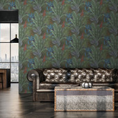 WH30113 Tropical Leaves Welcome Home Purple Lilac Wallpaper By Galerie WH30113 Tropical Leaves Welcome Home Purple Lilac Wallpaper By Galerie