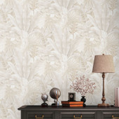 WH30116 Tropical Leaves Welcome Home Beige Wallpaper By Galerie WH30116 Tropical Leaves Welcome Home Beige Wallpaper By Galerie