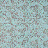 226980 Marigold Cornubia Sky/Chocolate Fabric by Morris & Co 226980 Marigold Cornubia Sky/Chocolate Fabric by Morris & Co