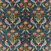 226591 Seasons by May Melsetter Indigo Fabric by Morris & Co 226591 Seasons by May Melsetter Indigo Fabric by Morris & Co