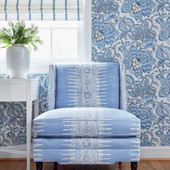 AF15141 Javanese Stripe Antilles Wedgwood Blue Fabric by Anna French