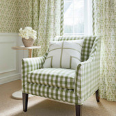 AW15145 Saybrook Check Antilles Green Fabric by Anna French