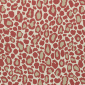 AF72979 African Leopard Manor Coral Fabric by Anna French