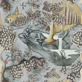 320464 Verdure Cotswolds Manor Lead Blue Fabric by Zoffany 320464 Verdure Cotswolds Manor Lead Blue Fabric by Zoffany