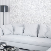 33952 Floral Texture The New Design Book White and Grey Wallpaper By Galerie