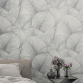 34512 Palm Leaf The New Design Book Grey and Blue Wallpaper By Galerie