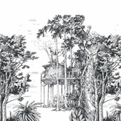 GNL105420904 The Garden Shed Large Panel Green Life 2 Wallpaper by Caselio