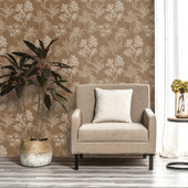 DWP0361-02 Floating Foliage Zen Beige Wallpaper By Galerie DWP0361-02 Floating Foliage Zen Beige Wallpaper By Galerie