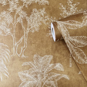 DWP0361-04 Floating Foliage Zen Gold Wallpaper By Galerie DWP0361-04 Floating Foliage Zen Gold Wallpaper By Galerie