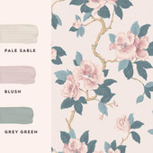 130096 Maya Linen Wallpaper by Laura Ashley