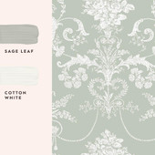 130114 Josette Sage Green Wallpaper by Laura Ashley