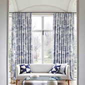322717 Eastern Palace Kensington Walk Indigo Fabric by Zoffany
