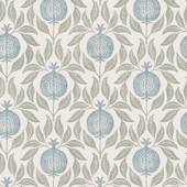 130289 Apple of Grenada Concerto Sky Blue and Green Wallpaper By Graham & Brown