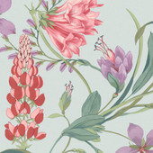 131672 Botanists Scroll Concerto Duck Egg Wallpaper By Graham & Brown