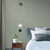 130368 Gilded Leaf Concerto Sky Blue & Pale Gold Wallpaper By Graham & Brown