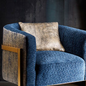 F1470/06 Oro Metalli Teal/Gold Fabric by Clarke and Clarke