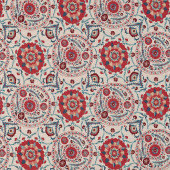 235332 Anthos Water Garden Red/Indigo Fabric by Sanderson 235332 Anthos Water Garden Red/Indigo Fabric by Sanderson