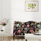 226967 Fusang Tree Water Garden Ink Black/Multi Fabric by Sanderson 226967 Fusang Tree Water Garden Ink Black/Multi Fabric by Sanderson