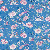 226972 Indienne Peacock Water Garden Blueberry Fabric by Sanderson 226972 Indienne Peacock Water Garden Blueberry Fabric by Sanderson