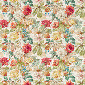 226531 Dahlia and Rosehip Elysian Briarwood/Russet Fabric by Sanderson