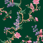 131428 Birds & Berries Emerald Wallpaper by Cath Kidston 131428 Birds & Berries Emerald Wallpaper by Cath Kidston