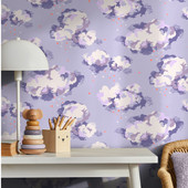 131430 Silver Linings Violet Wallpaper by Cath Kidston