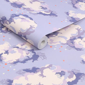 131430 Silver Linings Violet Wallpaper by Cath Kidston