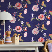 131434 Catnip Navy Wallpaper by Cath Kidston 131434 Catnip Navy Wallpaper by Cath Kidston